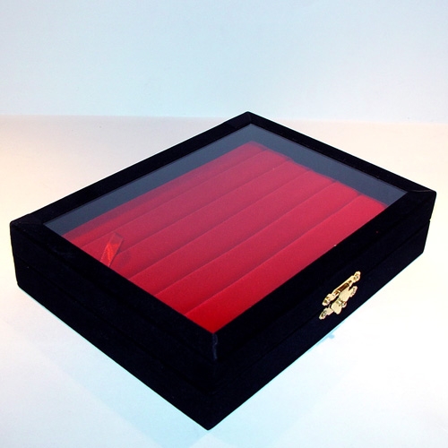 玻璃戒盒-外黑內紅-大